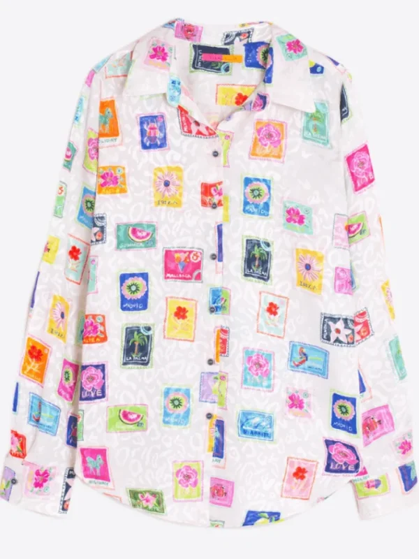 Vilagallo Tops | Gifts Under £100^GABY IBIZA Jacquard Print Shirt 31165