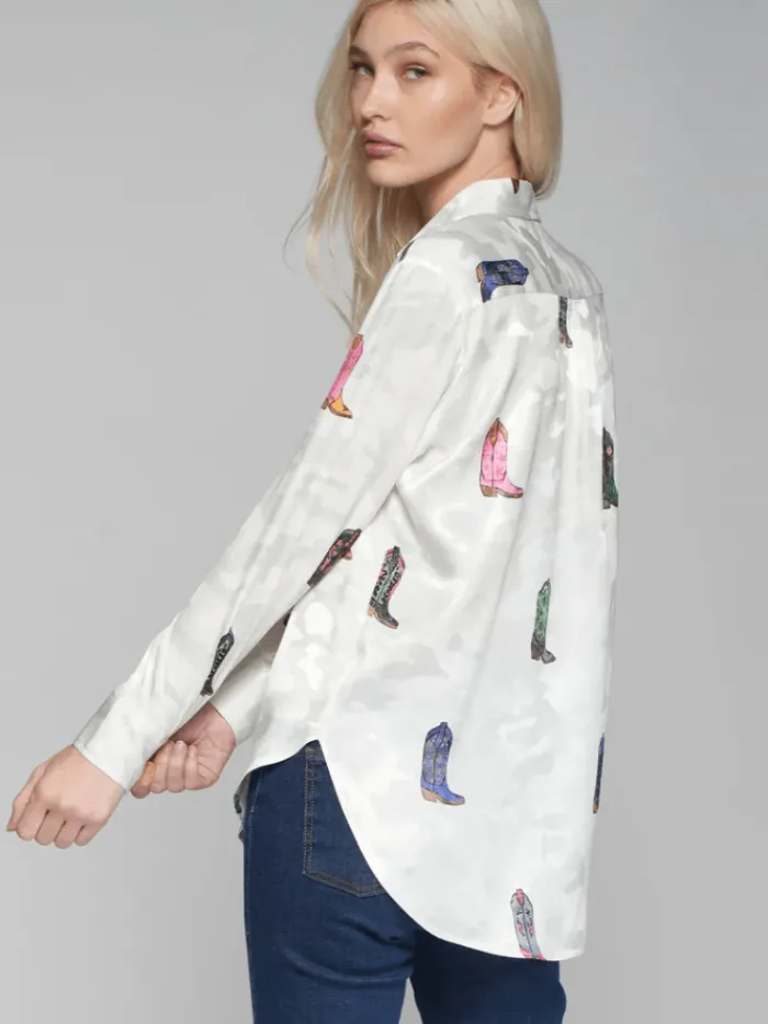 vilagallo_gaby_white_cowb_2.webp Vilagallo Tops | Gifts Under £100^GABY White Cowboy Print Shirt Blouse 31868