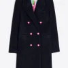 Vilagallo Coats And Jackets | Luxury Gifts^LIAN Navy Double Breasted Wool Dress Coat 31772