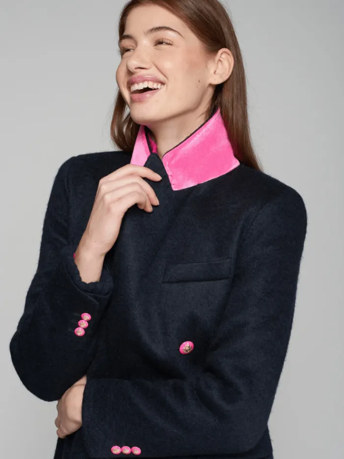 vilagallo_lian_navy_doubl_1.webp Vilagallo Coats And Jackets | Luxury Gifts^LIAN Navy Double Breasted Wool Dress Coat 31772