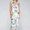 Vilagallo Dresses | Gifts Under £250^LIANA Sleeveless Palm Trees Print Midi Dress 32310