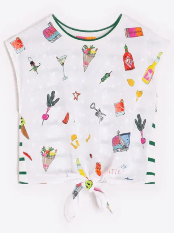 Vilagallo Tops | Gifts Under £100^Women's ALIZA Sleeveless Tie Front Top With Aperitivo Print