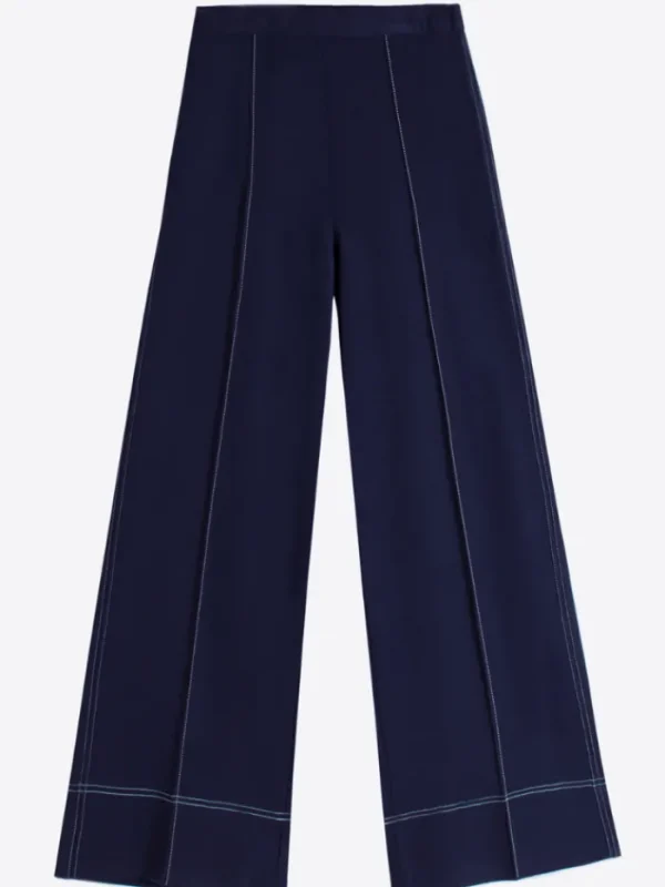 Vilagallo Trousers | Gifts Under £250^Women's BETTINA Wide Leg Cropped Trousers In Navy 32212