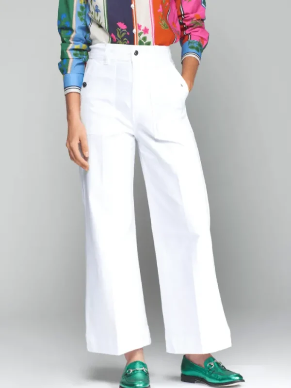Vilagallo Trousers | Gifts Under £250^Women's NOA Wide Leg Cropped Trousers In White 32147