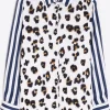 Vilagallo Tops | T-Shirts^Women's TEA Leopard And Flowers Contrast Print Shirt 32435