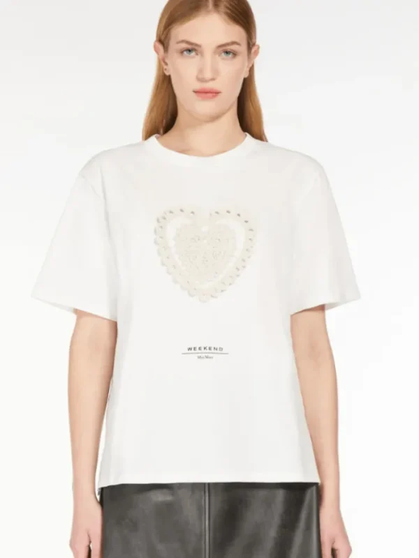 Weekend By Max Mara Tops | T-Shirts^BARBANO Cotton T Shirt With Crotchet Heart 2425976