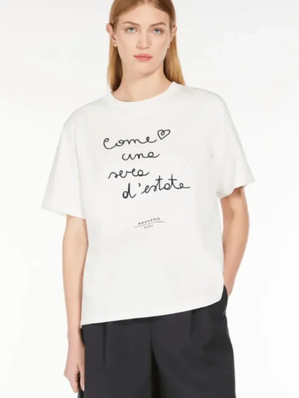 Weekend By Max Mara Tops | T-Shirts^BARBANO Cotton T Shirt With Embroidered Lettering