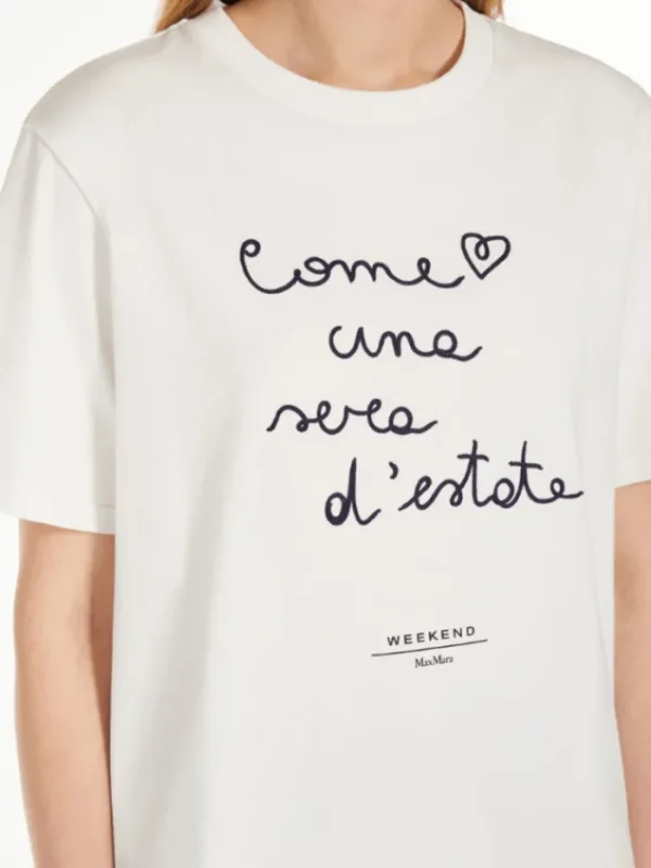 Weekend By Max Mara Tops | T-Shirts^BARBANO Cotton T Shirt With Embroidered Lettering