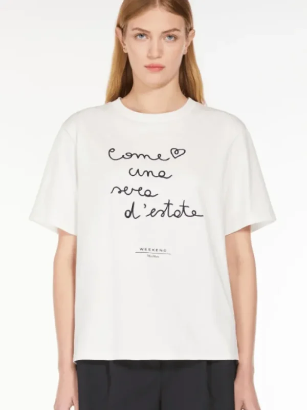 Weekend By Max Mara Tops | T-Shirts^BARBANO Cotton T Shirt With Embroidered Lettering