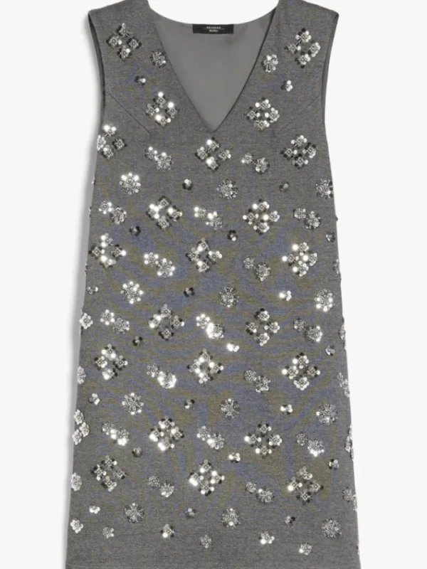 Weekend By Max Mara Dresses | Luxury Gifts^HOT Grey Sequinned Jersey Mini Dress 2515621081 Co