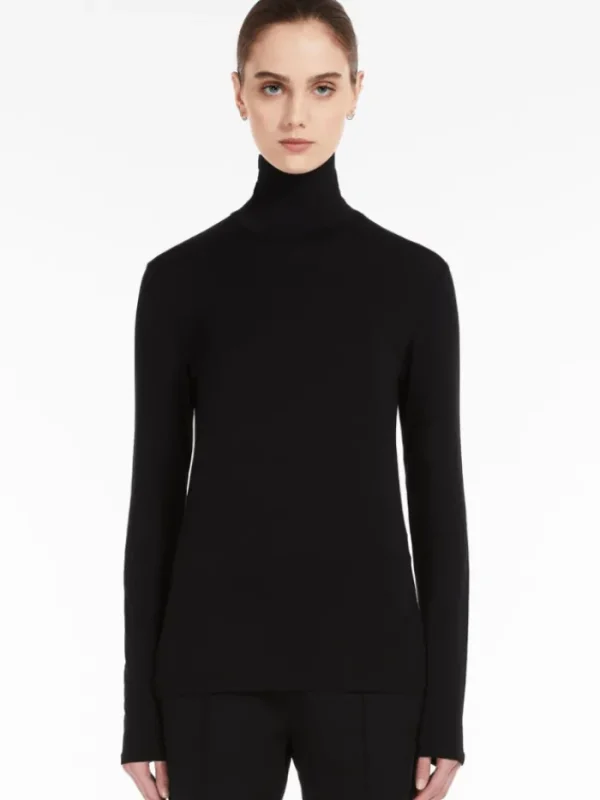 Weekend By Max Mara Tops | Gifts Under £100^Multif Black Jersey Turtleneck Jumper 23594603336