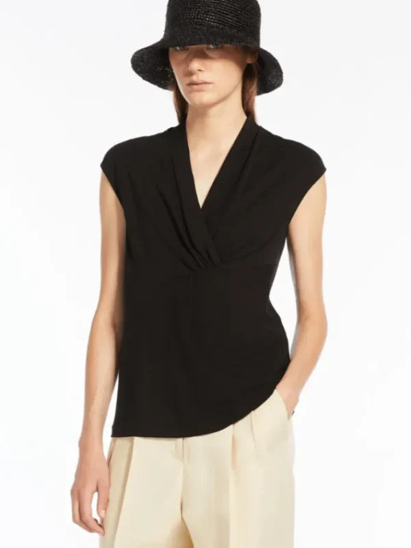 Weekend By Max Mara Tops | Gifts Under £100^NEGOZI Black Lyocell Jersey Top 24159411426 Col 01