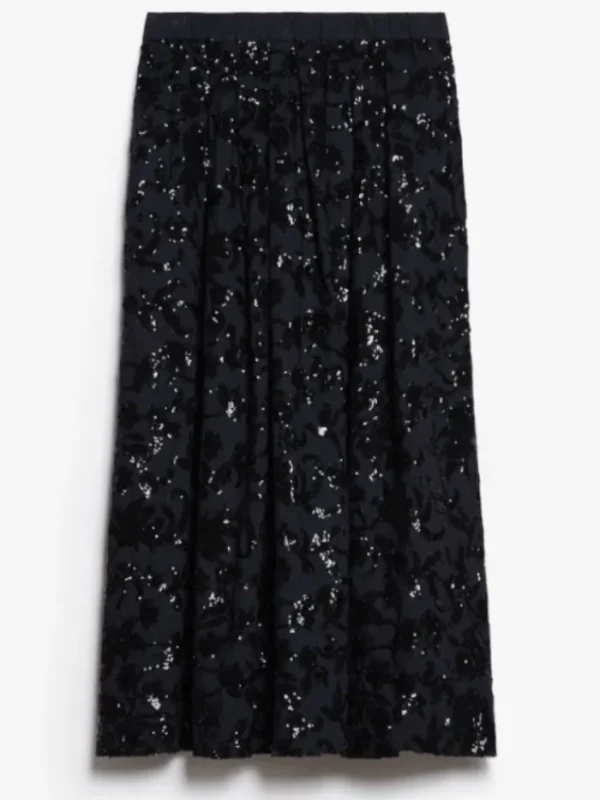 Weekend By Max Mara Party Wear | Skirts^NOME Navy Wide Cotton Skirt With Sequins 242510610