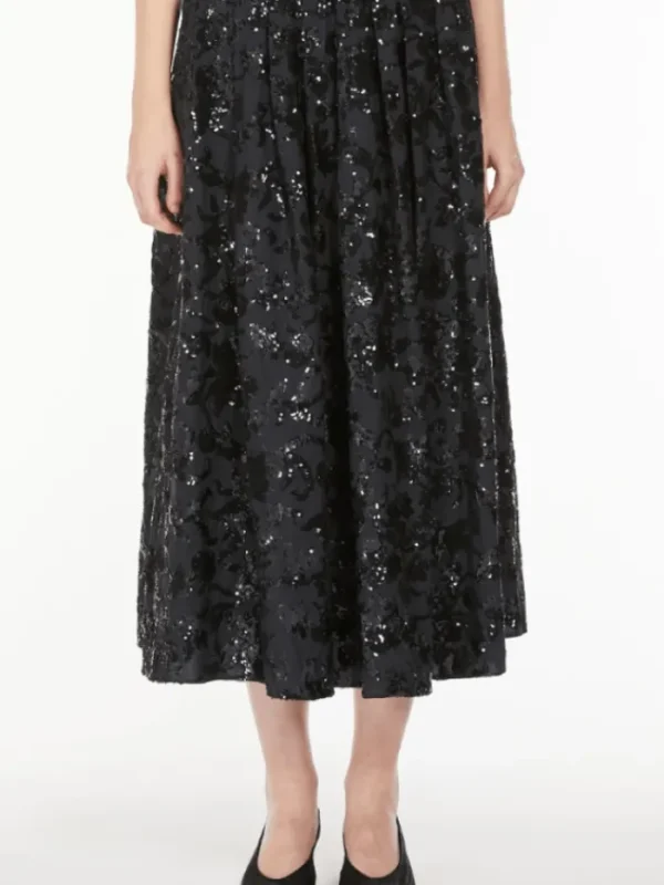 Weekend By Max Mara Party Wear | Skirts^NOME Navy Wide Cotton Skirt With Sequins 242510610