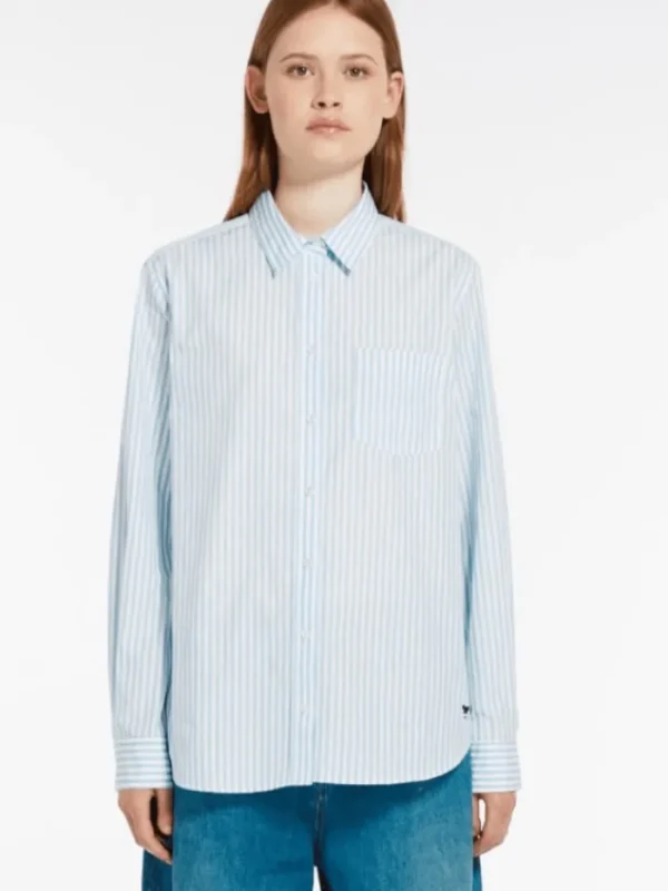 Weekend By Max Mara Tops | Gifts Under £250^VIGLIO Striped Blue Straight Fit Shirt 24151112116