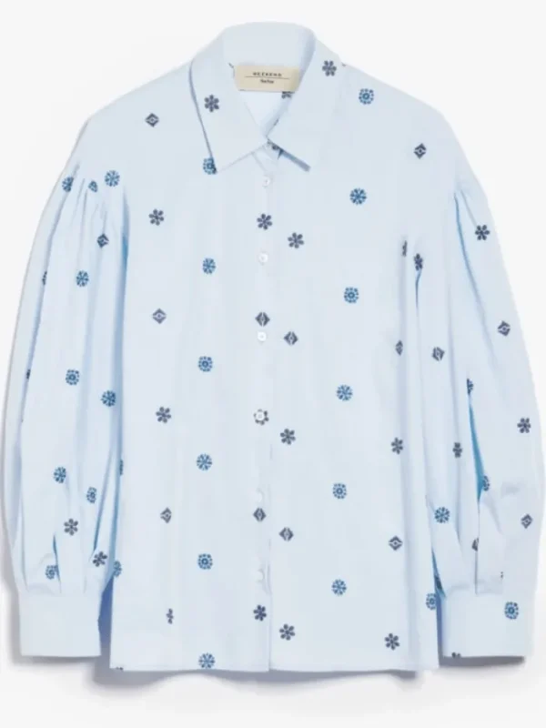 Weekend By Max Mara Tops | Gifts Under £100^VILLAR Embroidered Cotton Shirt In Blue 2415111052