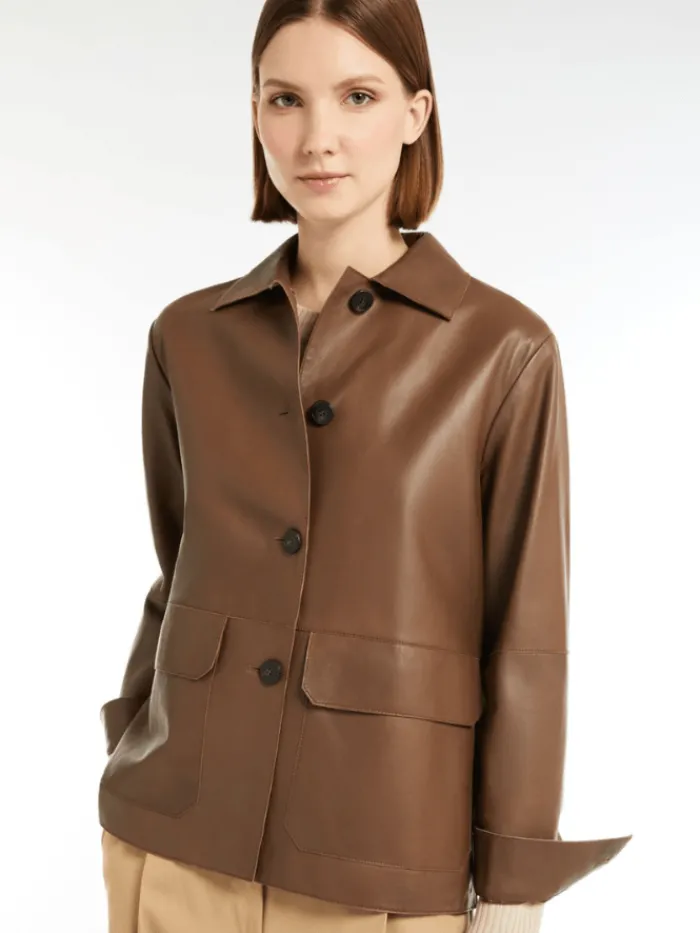 weekend_by_max_mara_women_4-1.webp Weekend By Max Mara Coats And Jackets | Luxury Gifts^Women's KAYA Nappa Leather A Line Jacket 251544104