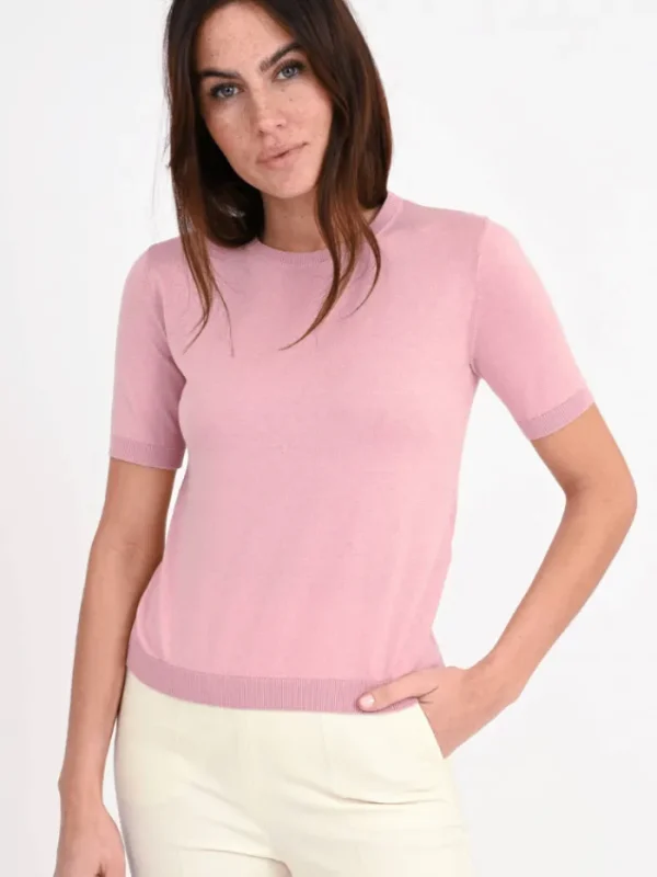 Weekend By Max Mara T-Shirts | Tops^ZIBETTO Pink Silk and Cotton Yarn T Shirt 24153610