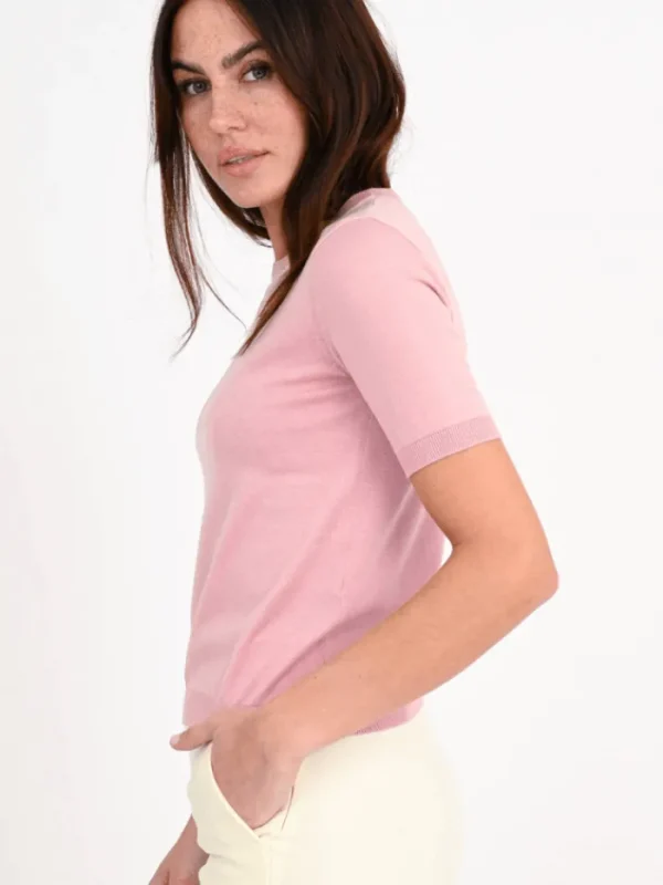 Weekend By Max Mara T-Shirts | Tops^ZIBETTO Pink Silk and Cotton Yarn T Shirt 24153610
