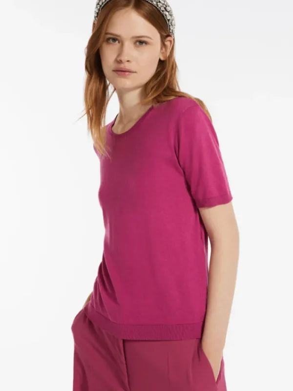 Weekend By Max Mara Tops | T-Shirts^ZIBETTO Fuchsia Silk and Cotton Yarn T Shirt 24153